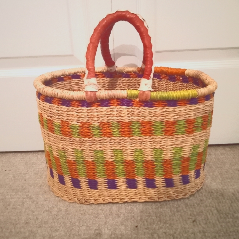COPY - African Market Basket Two-handled Hand-woven